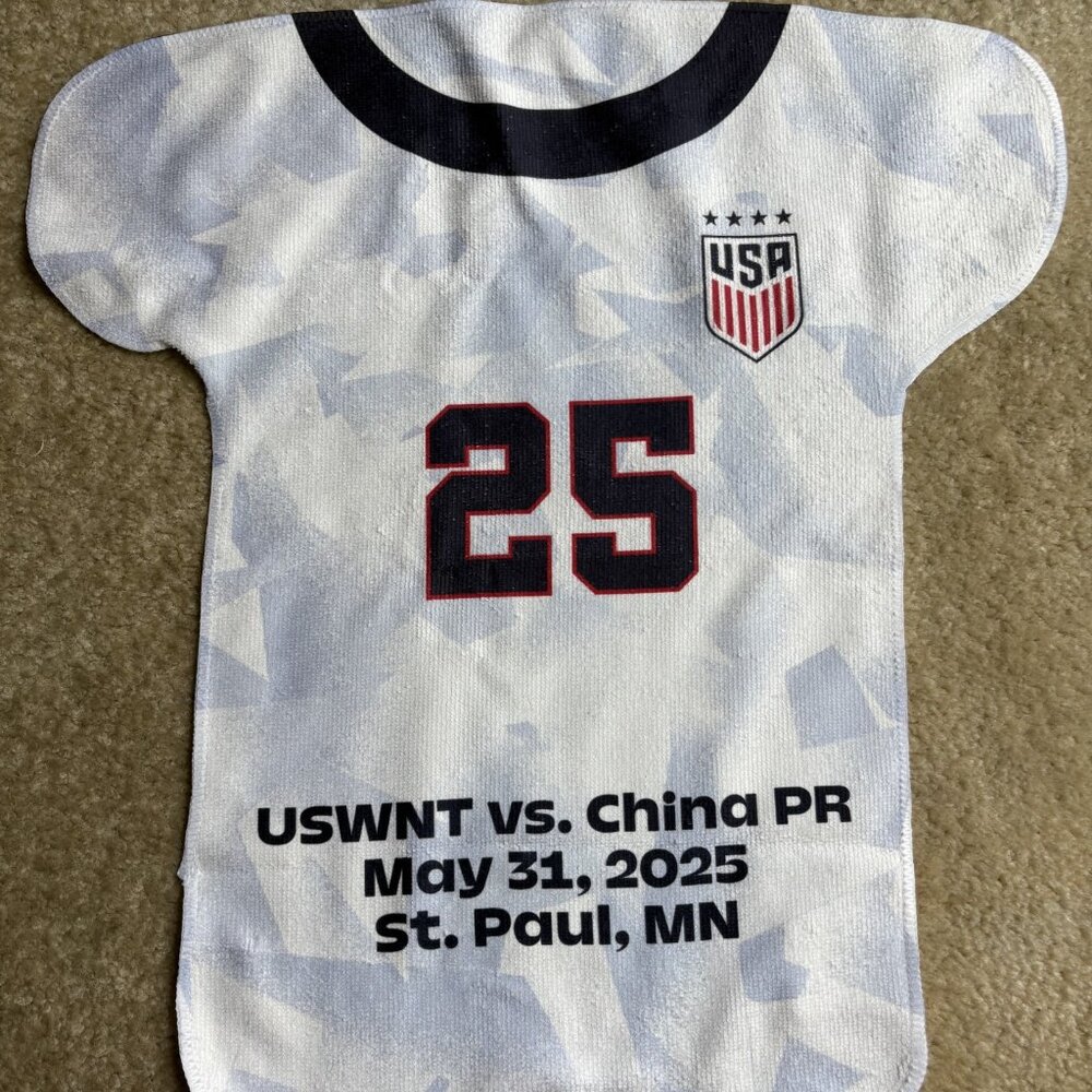 2025 US Women's National Soccer Team USWNT Rally Towel Jersey, vs China PR